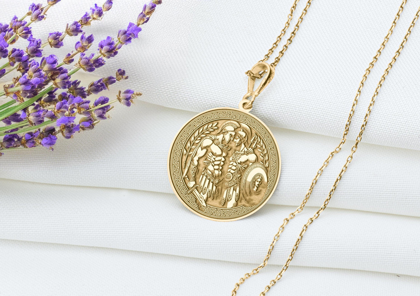 Patroclus and Achilles Pendant Necklace