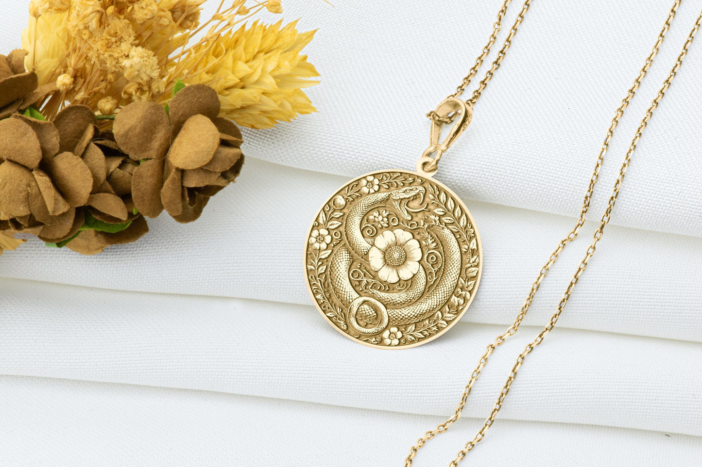 Ouroboros Serpent Pendant Necklace