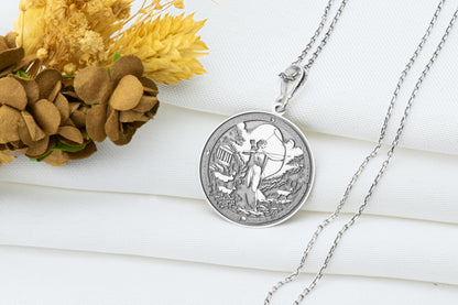 Artemis Pendant: Greek Goddess of Hunt Necklace, Lunar Amulet, Wild Feminine Charm