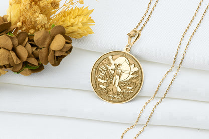 Artemis Pendant: Greek Goddess of Hunt Necklace, Lunar Amulet, Wild Feminine Charm