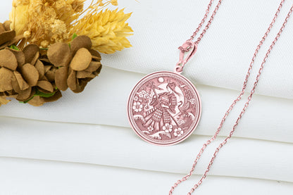 Tomoe Gozen Pendant: Samurai Woman Necklace