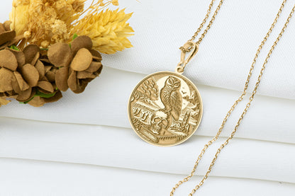 Owl and Skull Pendant: Alchemy Amulet Necklace, Occult Charm