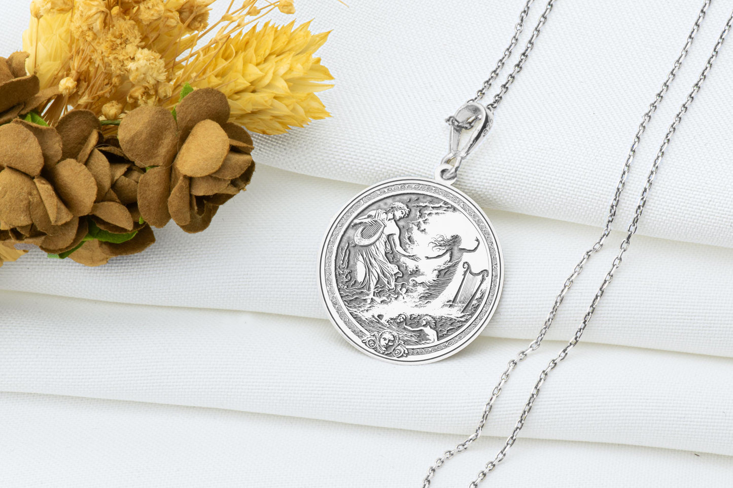 Orpheus and Eurydice Pendant Necklace