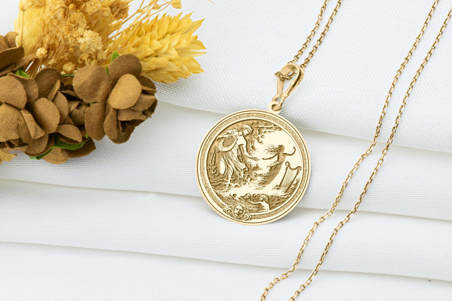 Orpheus and Eurydice Pendant Necklace
