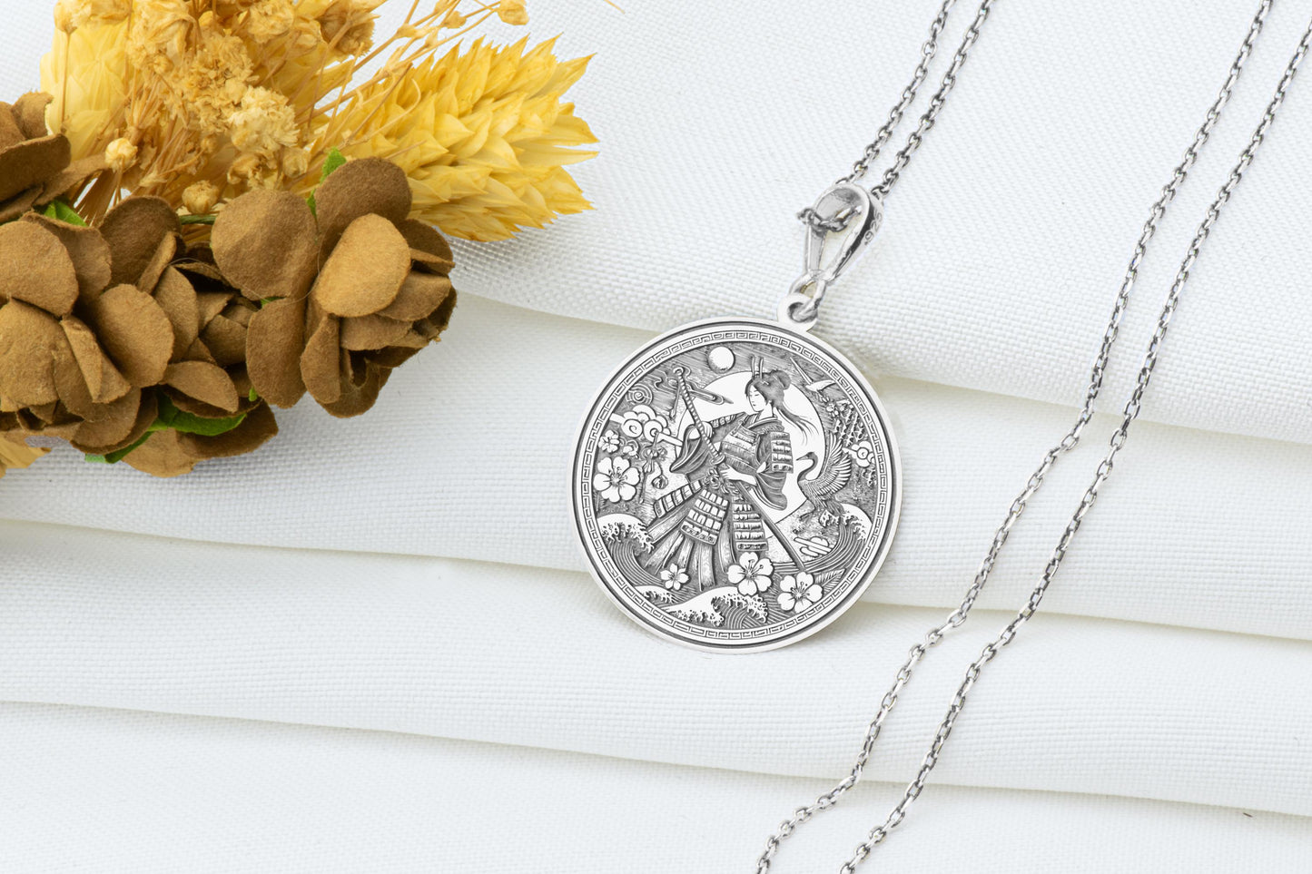 Tomoe Gozen Pendant: Samurai Woman Necklace