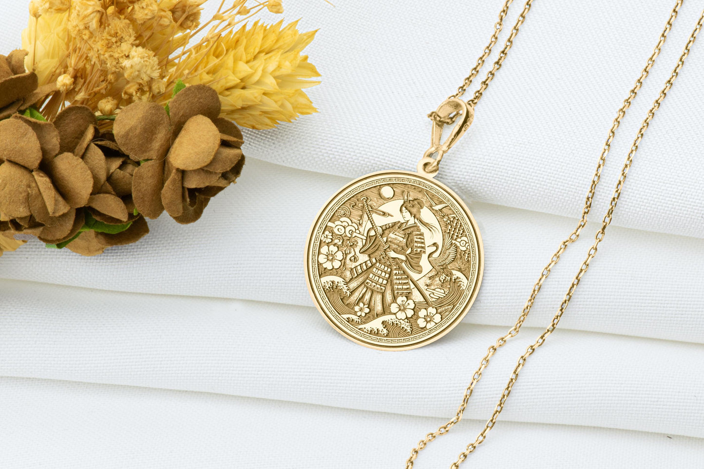 Tomoe Gozen Pendant: Samurai Woman Necklace