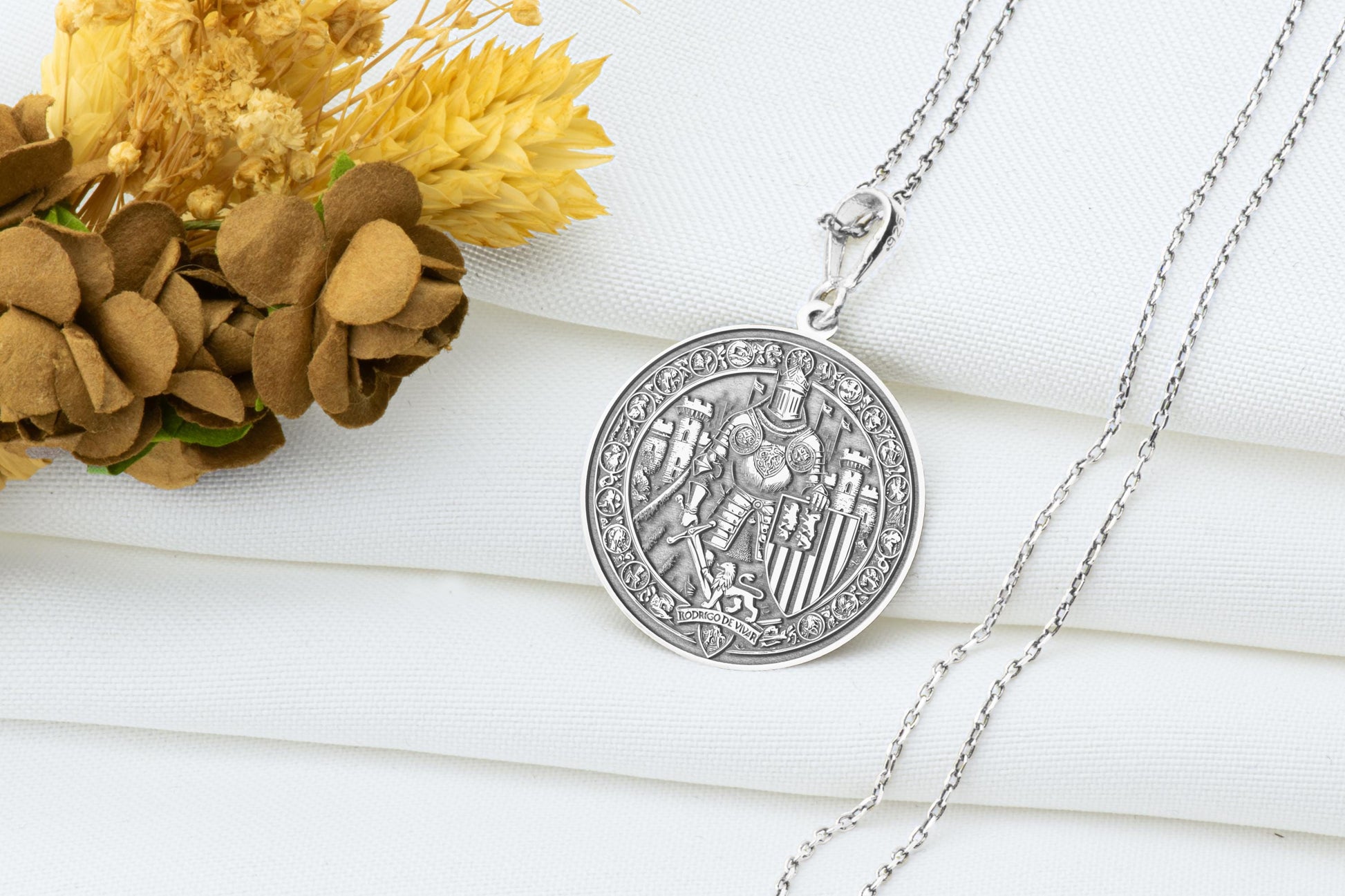 El Cid Pendant: Sterling Silver Knight Amulet - Medieval Spanish Hero