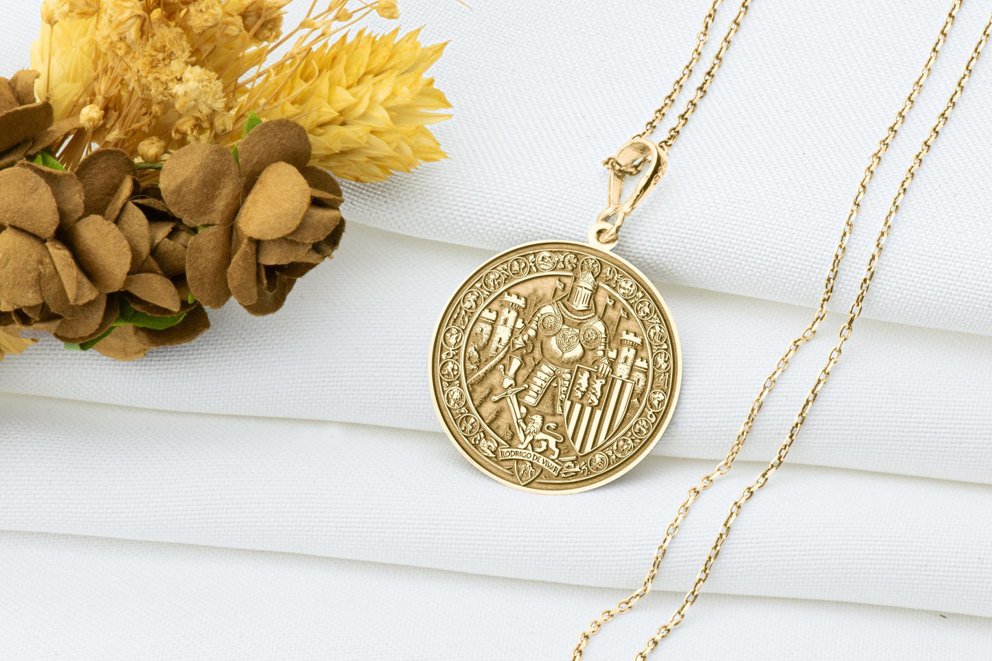 El Cid Pendant: Sterling Silver Knight Amulet - Medieval Spanish Hero