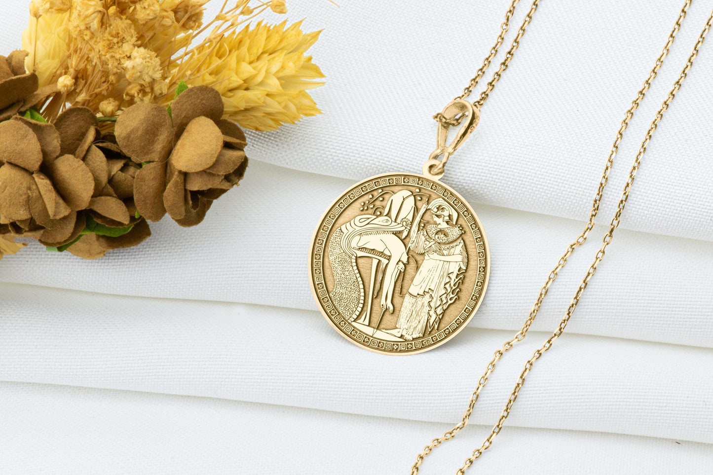 Athena & Jason Pendant: Greek Myth Amulet, Argonauts Charm