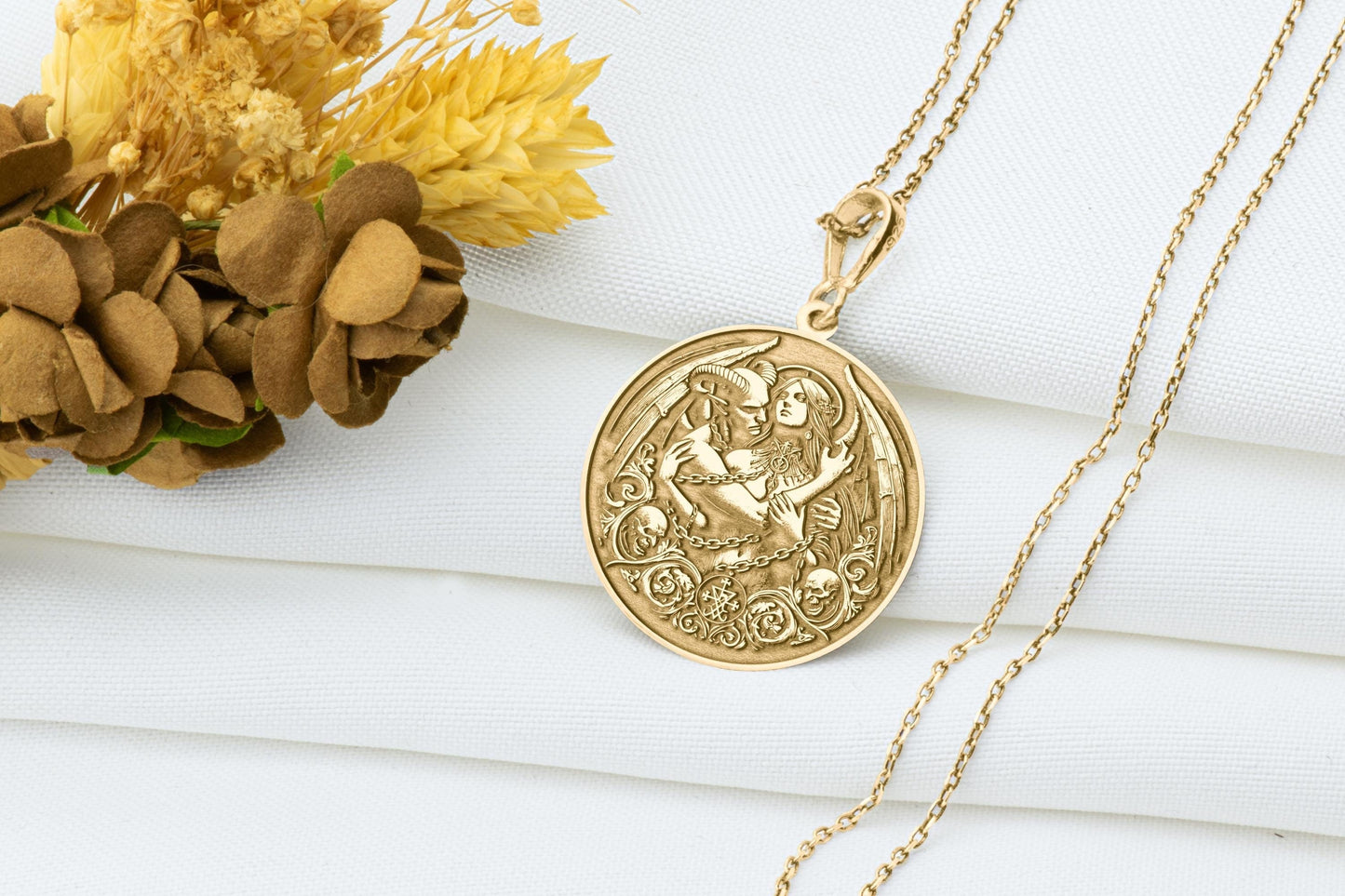 Lucifer and Lilith Pendant: Dark Union Necklace, Sacred Rebel Charm, Ancient Shadow Talisman