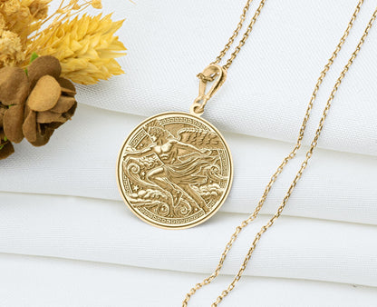 Hermes Pendant, Greek God of Trade Necklace