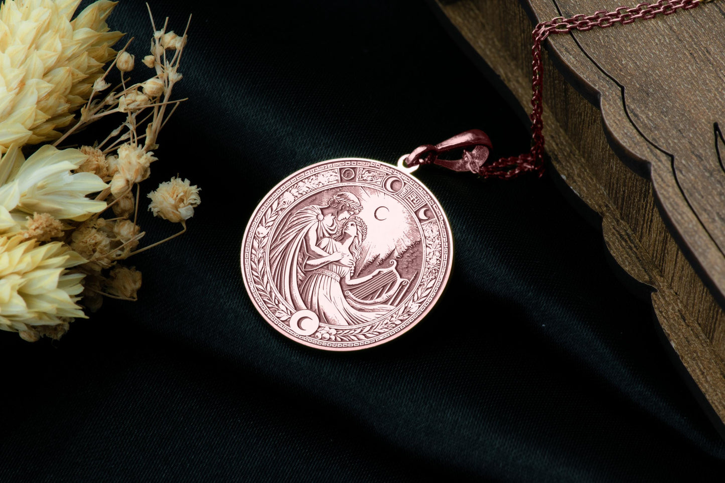 Apollo and Artemis Pendant: Greek Duo Necklace, Solar Lunar Charm
