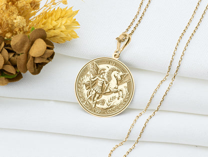 Bellerophon and Pegasus Pendant Necklace