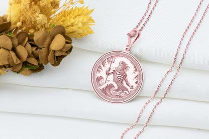 Poseidon Necklace: Greek Mythology Trident Pendant, Trident charm