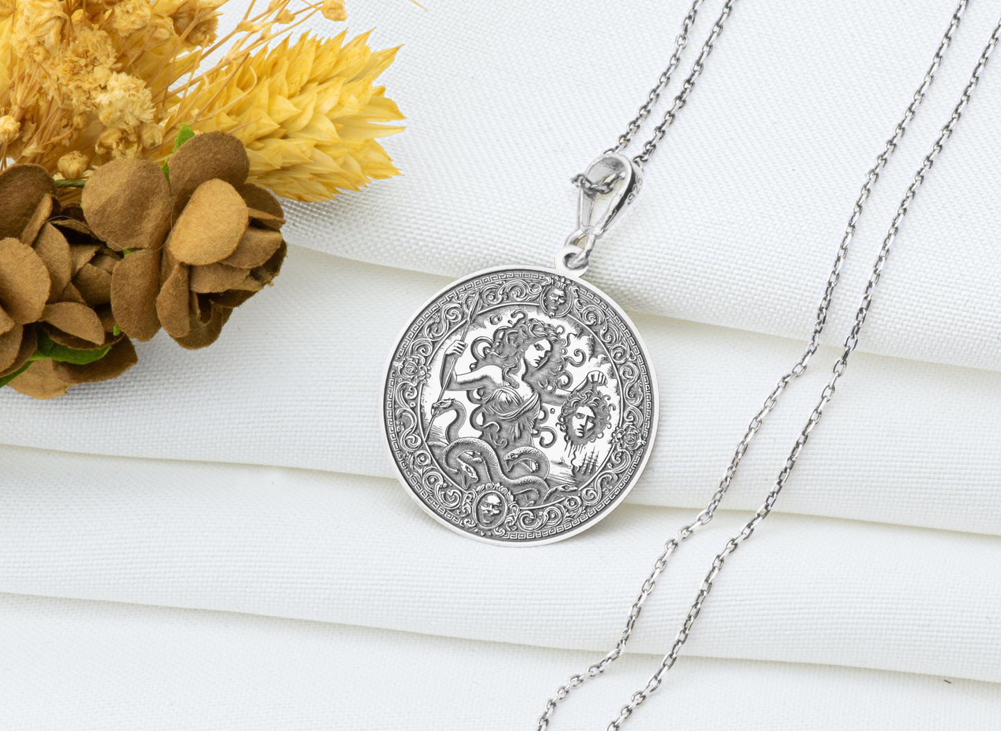 Medusa Coin Pendant: Gorgon, Perseus Head, Feminist Jewelry