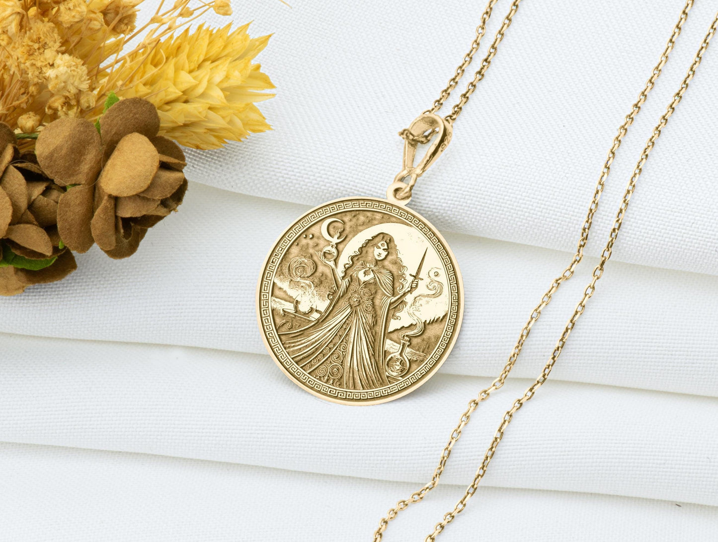 Medea Pendant: Greek Sorceress Necklace, Sacred Witchcraft Charm