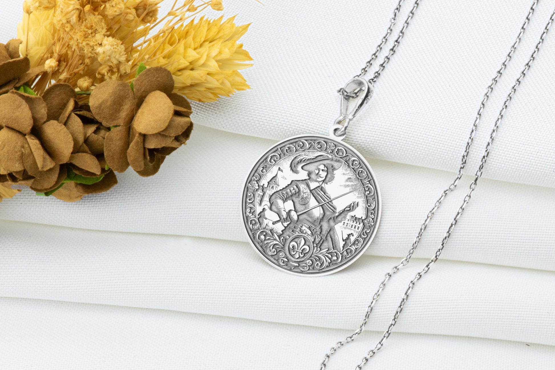 D’Artagnan Pendant: Musketeer Hero Necklace, Sacred Courage Charm, Adventure Spirit Talisman