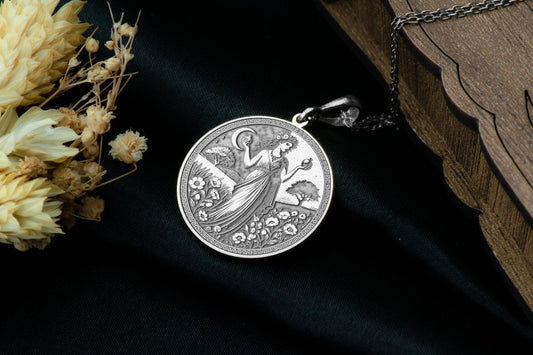 Persephone Pendant: Greek Goddess Necklace, Rebirth Amulet, Nature Cycles Charm