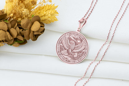 Anzu Bird Pendant: Mesopotamian Lion-Headed Eagle Necklace, Handmade Silver Charm