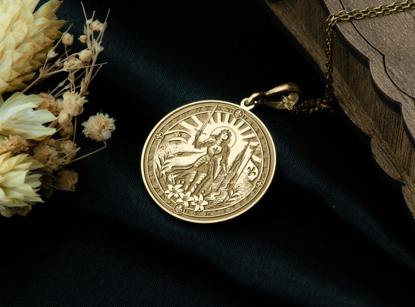 Joan of Arc Pendant: Warrior Saint Necklace, Courage Charm, Gothic Heroine Talisman