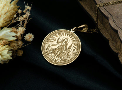 Joan of Arc Pendant: Warrior Saint Necklace, Courage Charm, Gothic Heroine Talisman