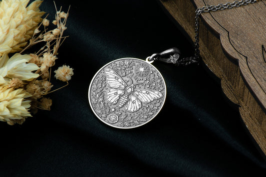 Moth Pendant Necklace: Luna Moth Talisman