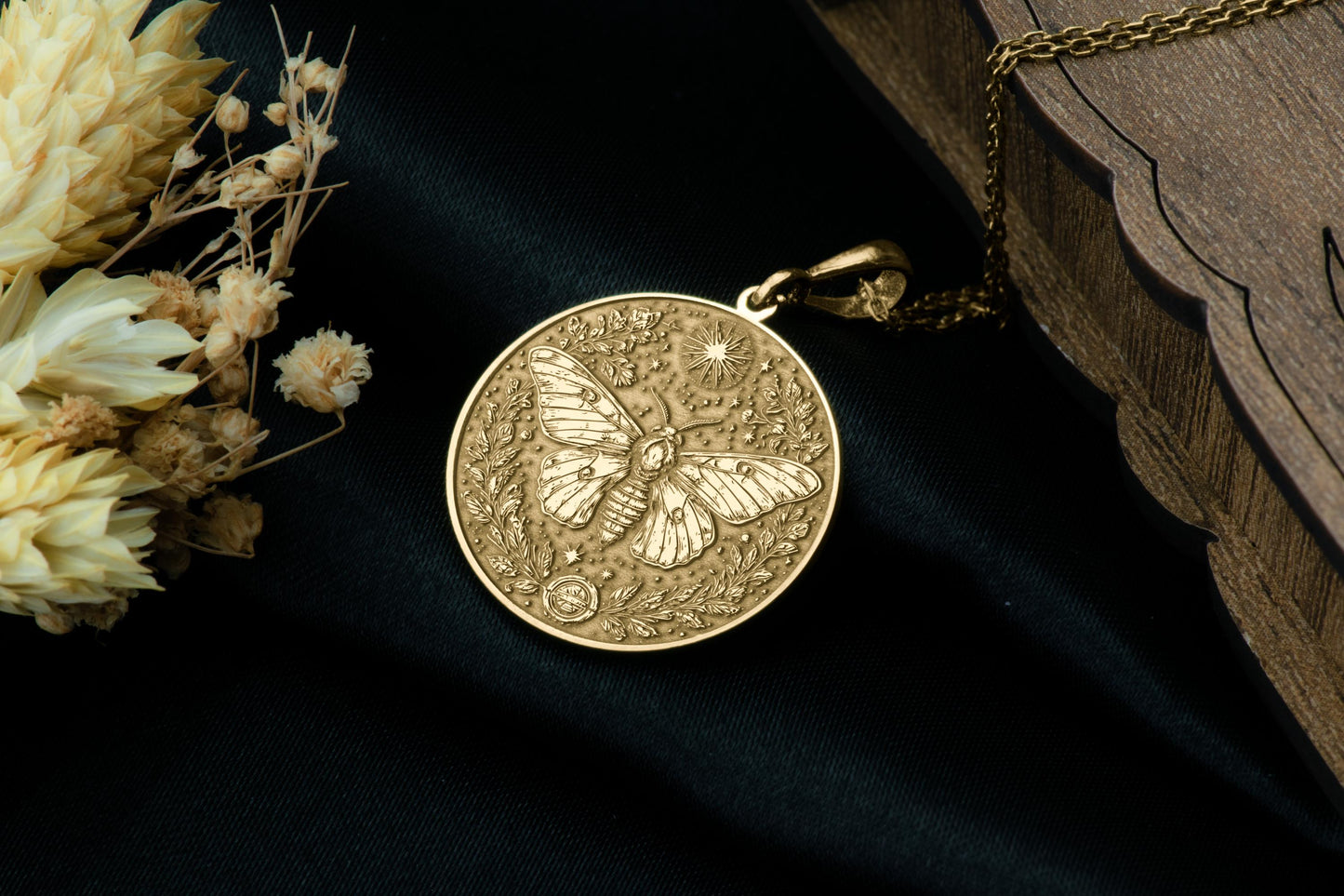 Moth Pendant Necklace: Luna Moth Talisman