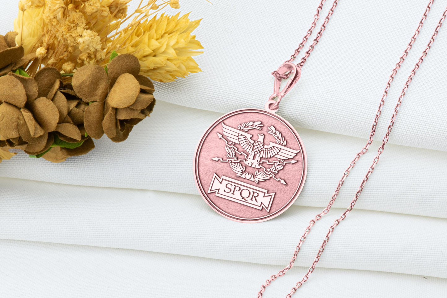 S.P.Q.R. Pendant: Roman Empire Necklace, Imperial Charm