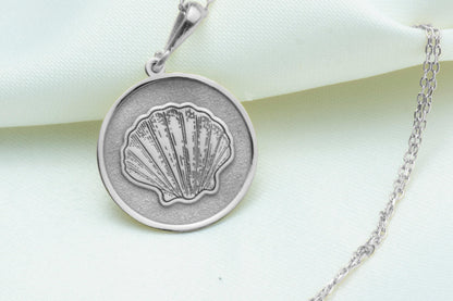 Shell Amulet Necklace: Sterling Silver Aphrodite Pendant, Ocean Jewelry
