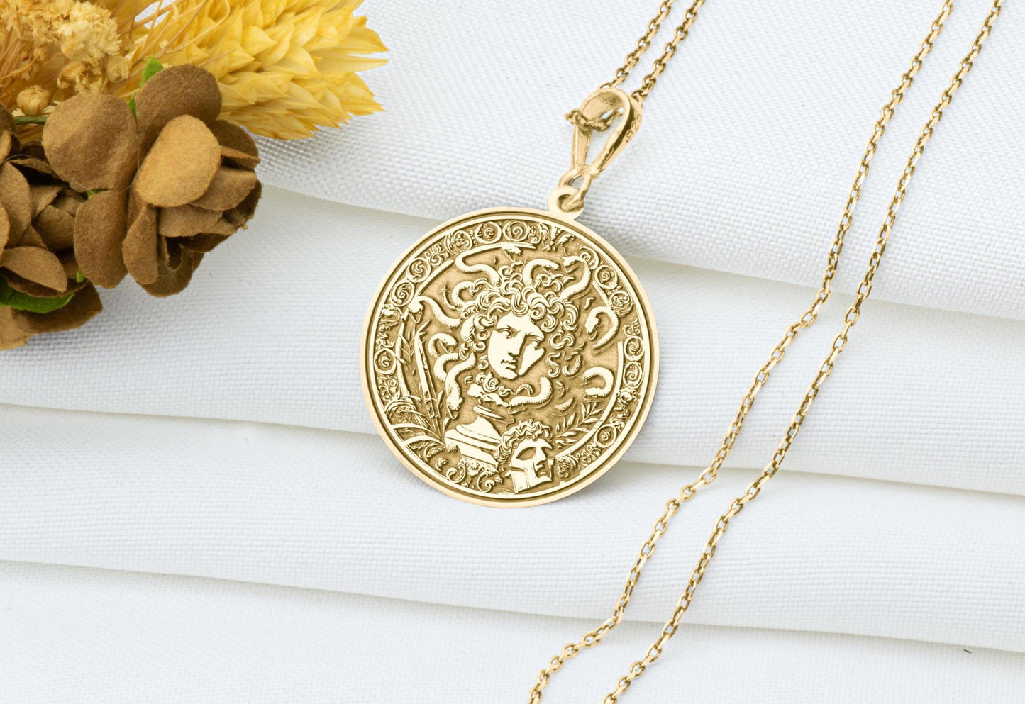 Medusa Head Pendant: Greek Mythology Necklace
