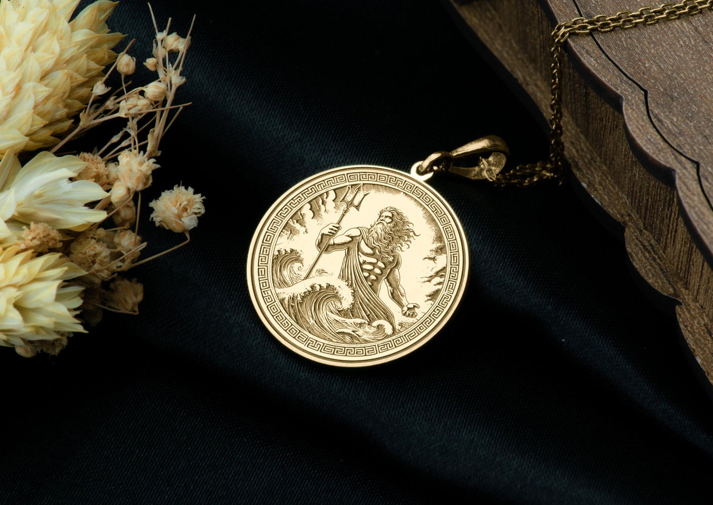 Poseidon Necklace: Greek Mythology Trident Pendant, Trident charm