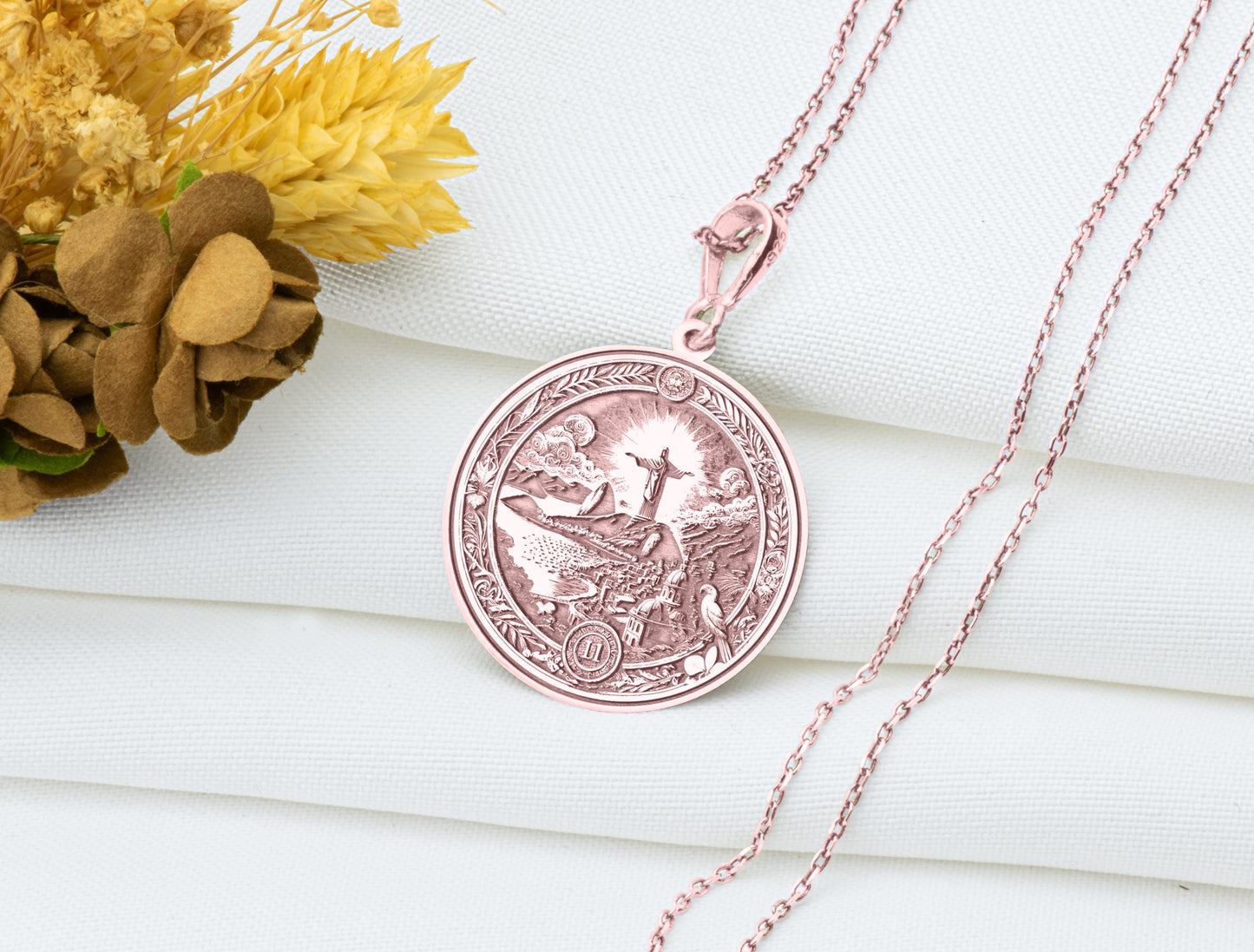 Christ the Redeemer Pendant: Rio de Janeiro Necklace, Rio Skyline