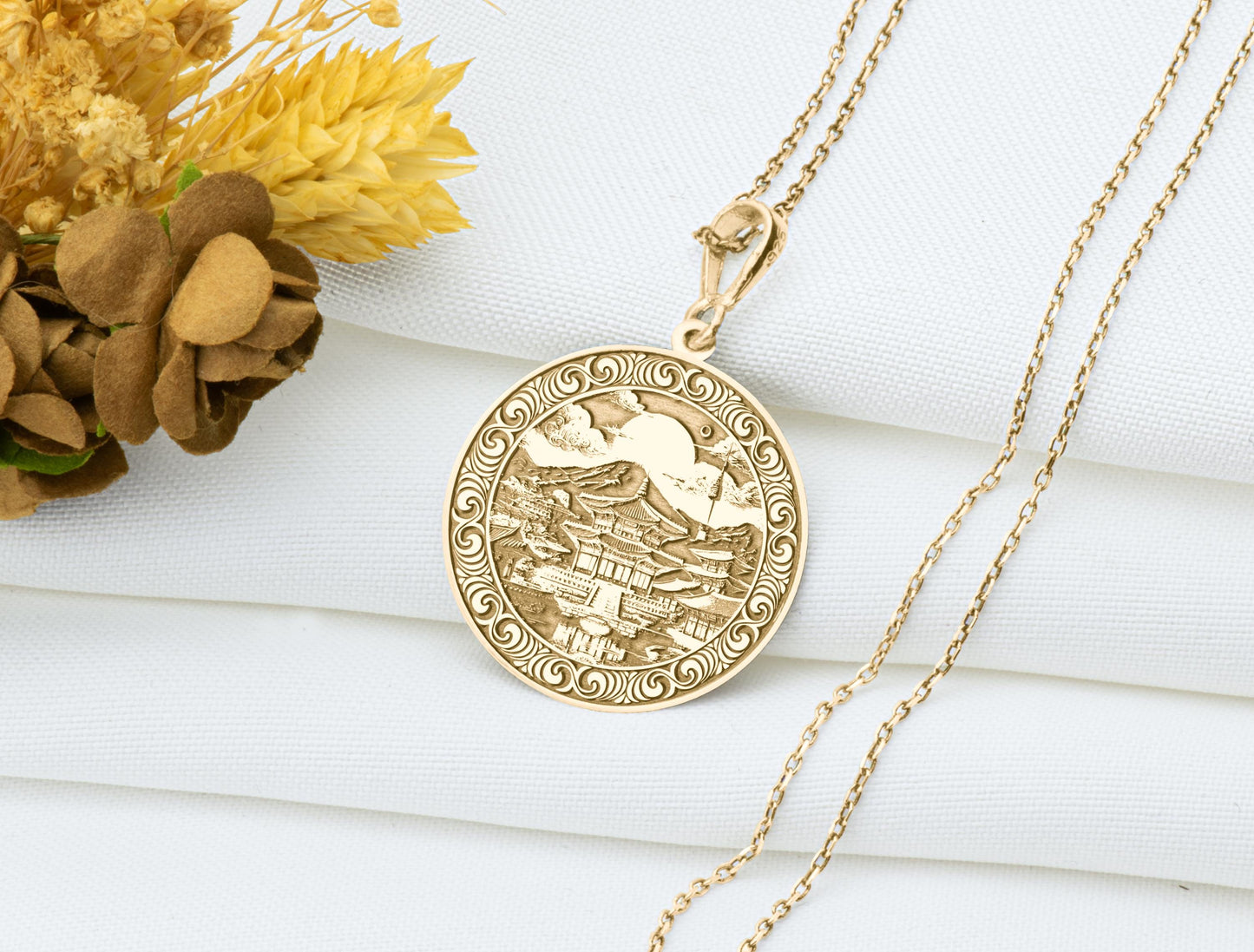 Joseon Era Seoul Pendant: Korean Heritage Necklace, East Asian Charm