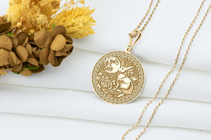 Tu'er Nainai Pendant: Rabbit Goddess Necklace