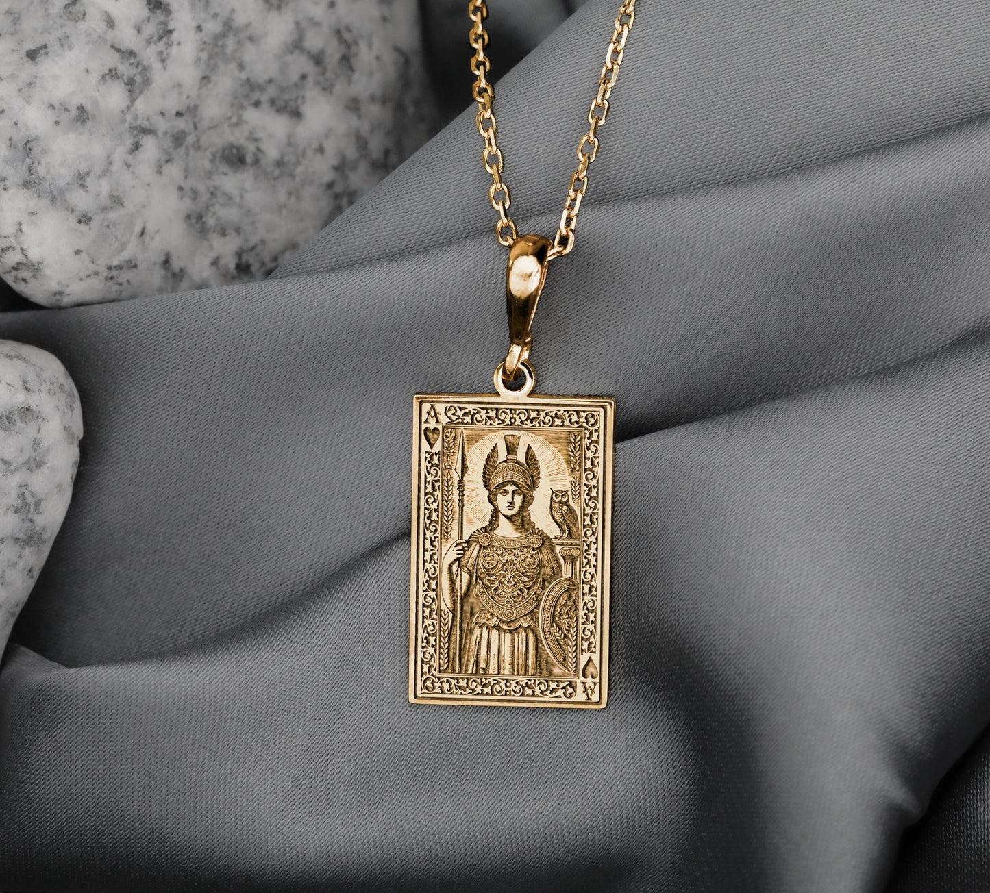 Athen Pendant: Ace of Hearts Necklace, Poker Card Amulet