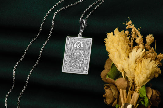 Queen of Diamonds Necklace: Tomyris Pendant, Warrior Queen Charm
