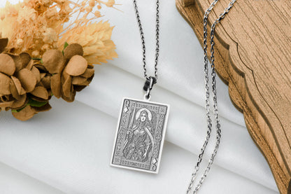 Queen of Diamonds Necklace: Tomyris Pendant, Warrior Queen Charm