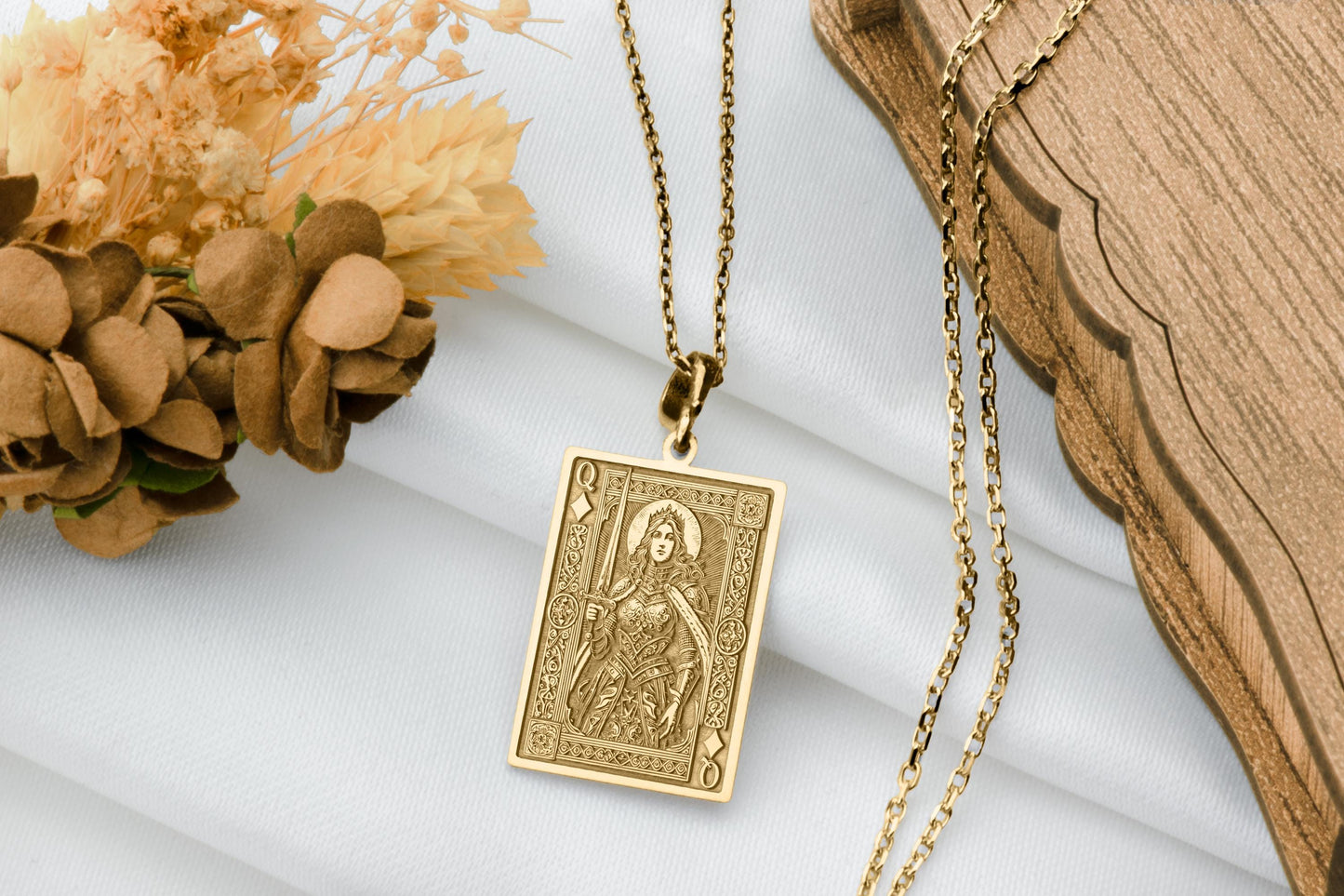 Queen of Diamonds Necklace: Tomyris Pendant, Warrior Queen Charm