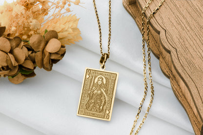 Queen of Diamonds Necklace: Tomyris Pendant, Warrior Queen Charm