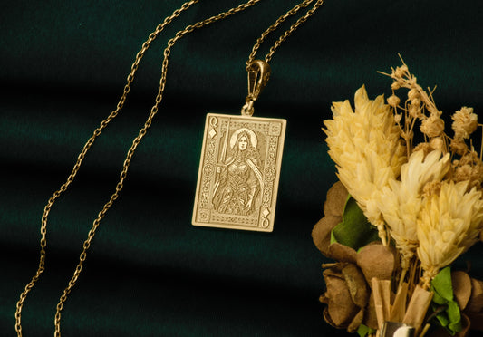 Queen of Diamonds Necklace: Tomyris Pendant, Warrior Queen Charm