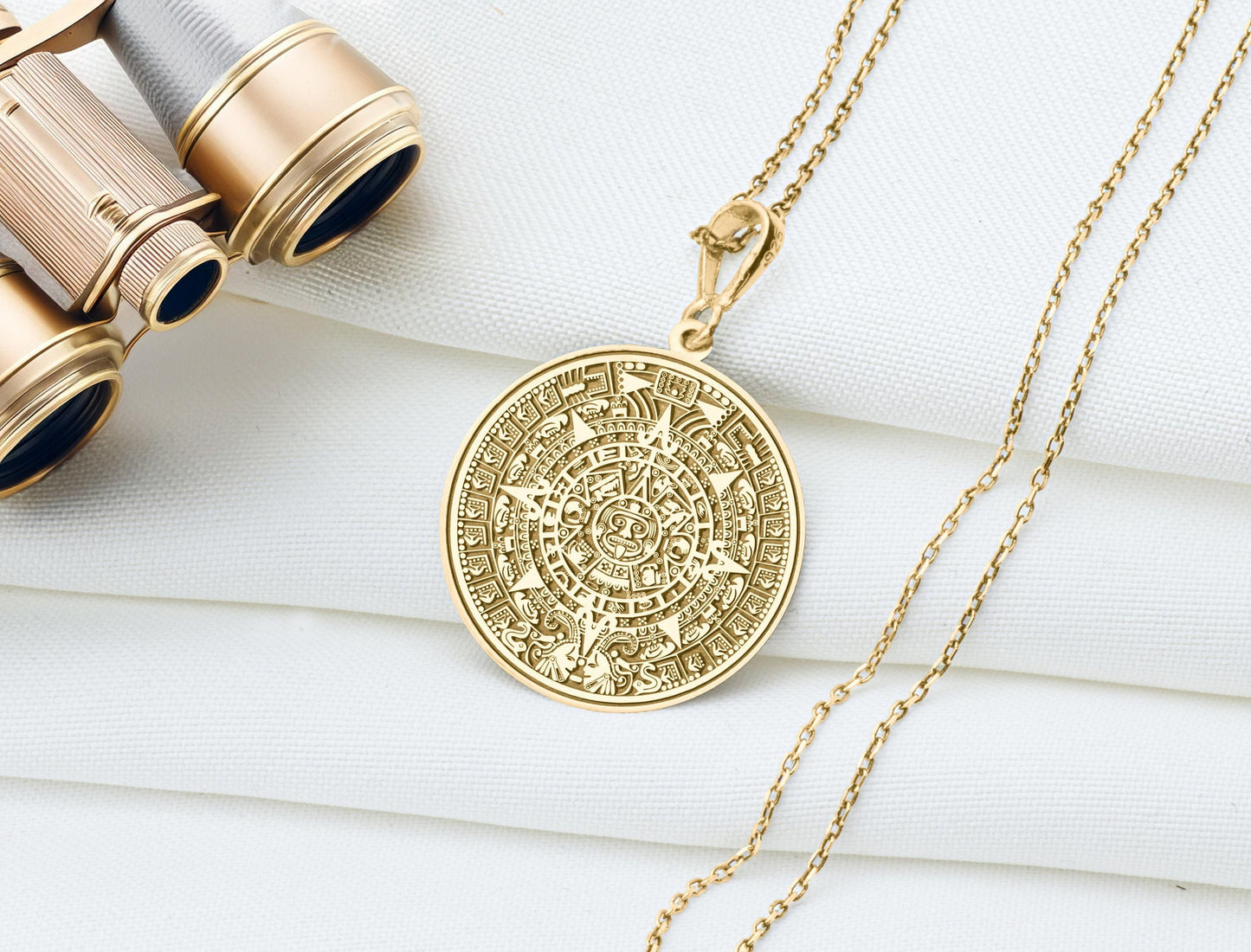 Aztec Sun Stone Pendant: Tonatiuh Necklace