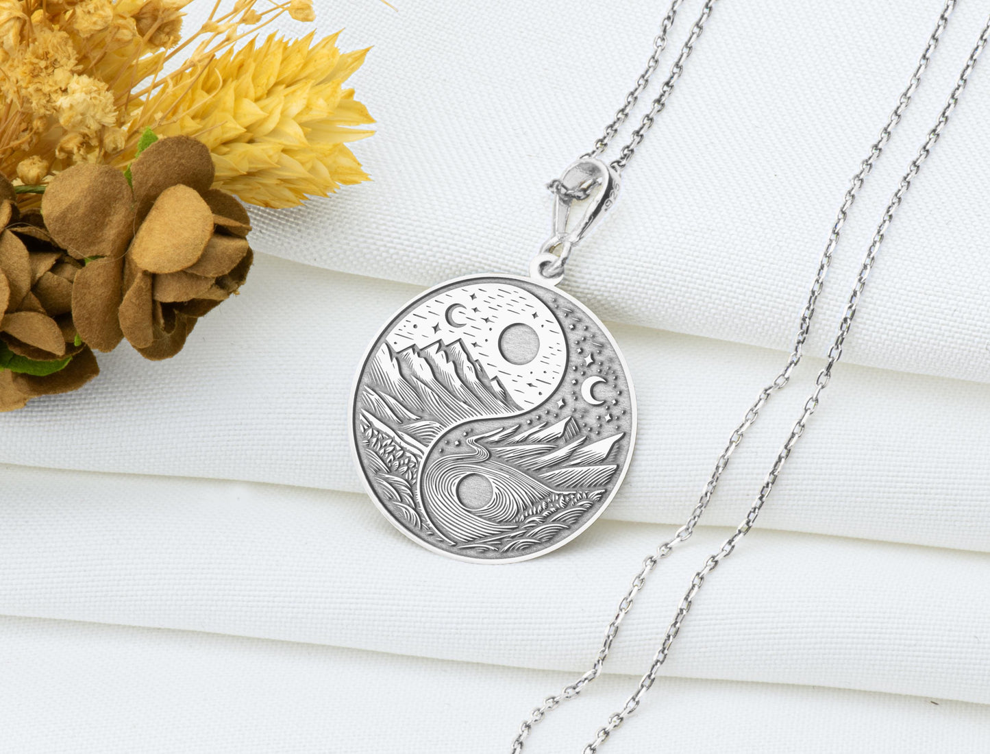 Yin Yang Pendant: Nature Necklace, Harmony Amulet, Zen Talisman, Balance Charm