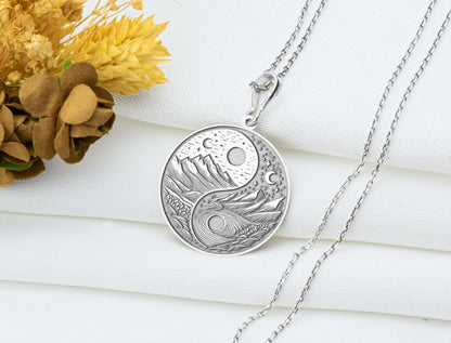 Yin Yang Pendant: Nature Necklace, Harmony Amulet, Zen Talisman, Balance Charm