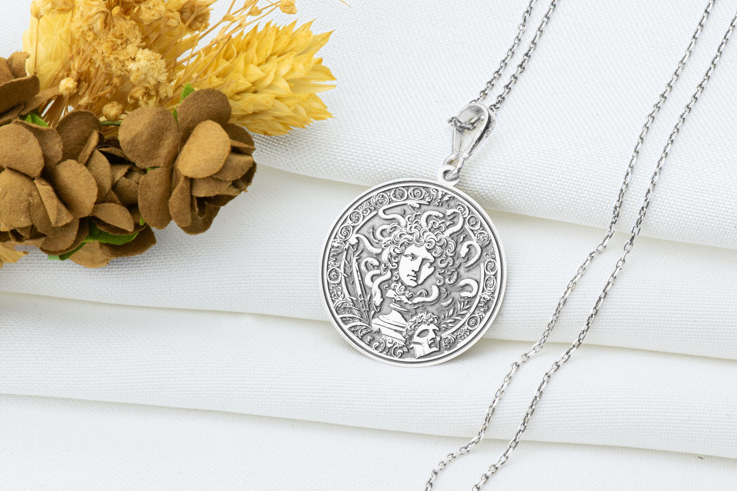 Medusa Head Pendant: Greek Mythology Necklace