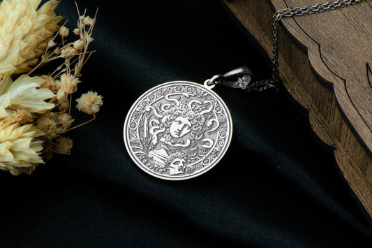 Medusa Head Pendant: Greek Mythology Necklace
