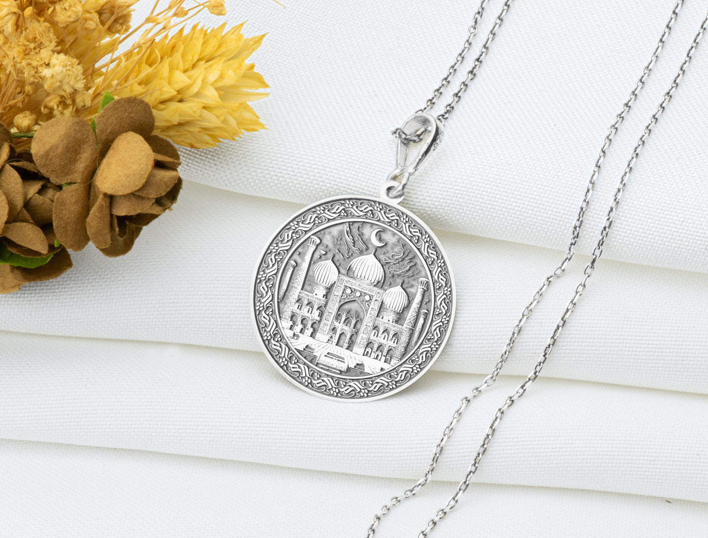 Samarkand Pendant: Silk Road Amulet, Celestial Jewelry