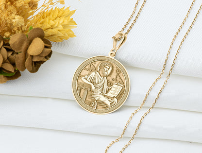 Pythagoras Pendant: Sacred Geometry Necklace, Ancient Greek Charm