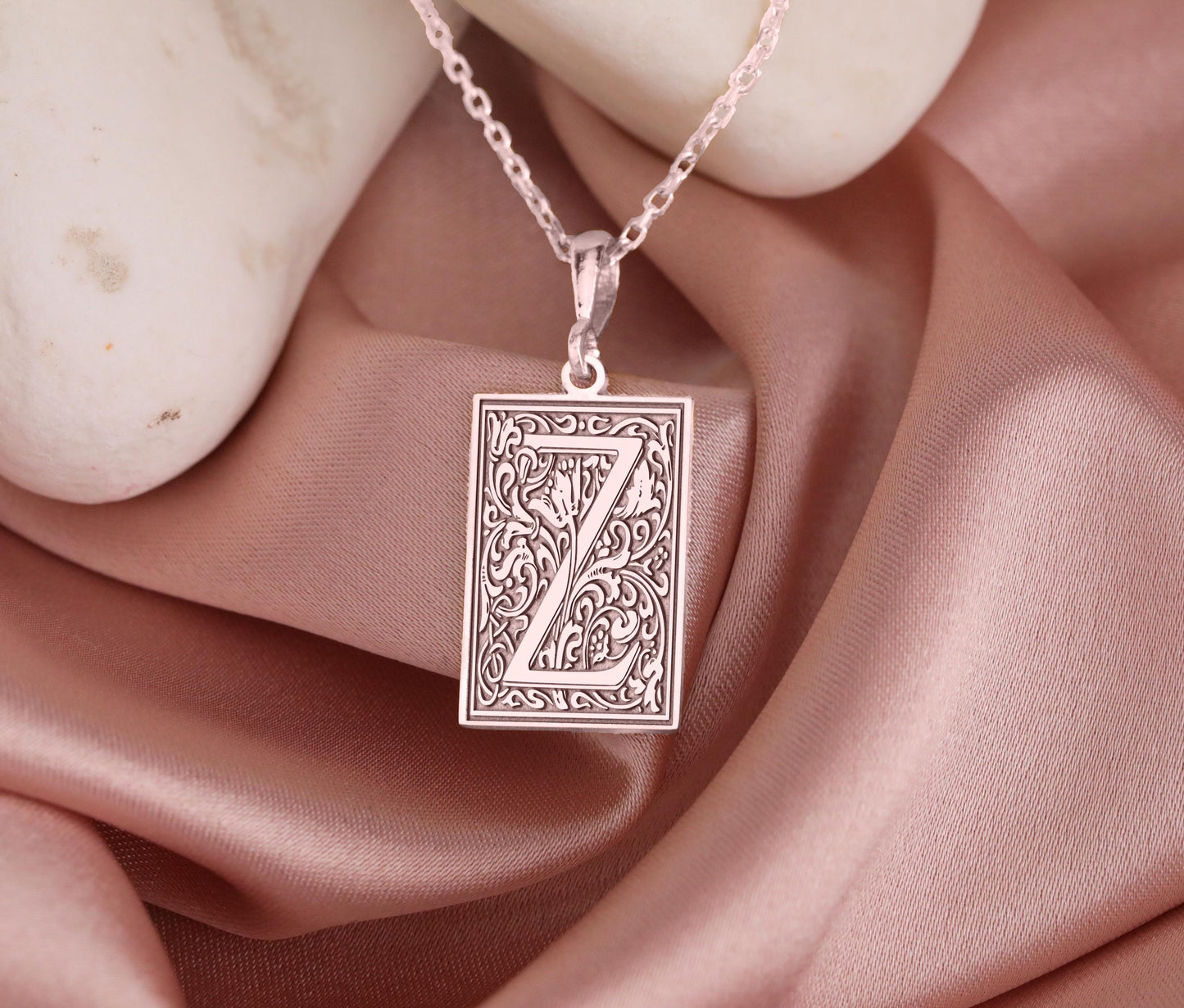 Gothic Letter Z Necklace: Ornamental Pendant