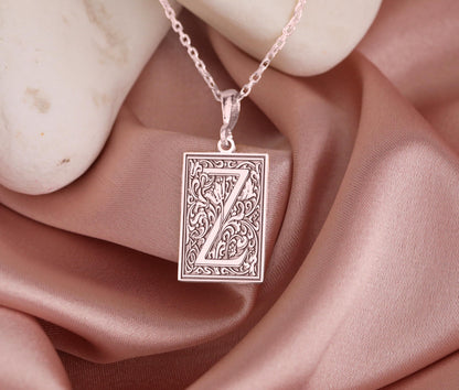 Gothic Letter Z Necklace: Ornamental Pendant