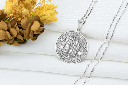 Arthur and Merlin Necklace: Celtic Legend Charm, King and Wizard Pendant